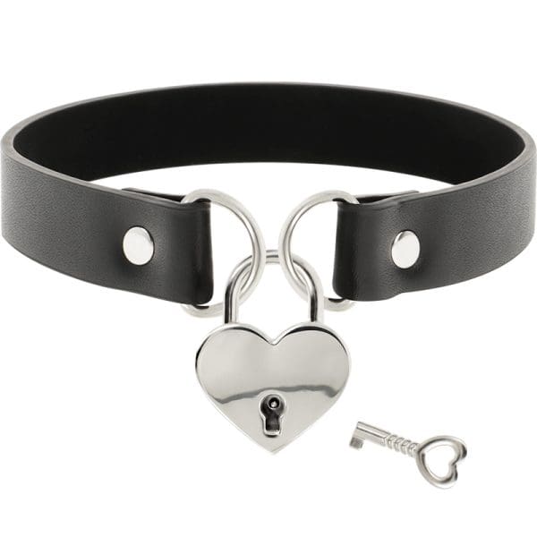 COQUETTE - CHIC DESIRE VEGAN LEATHER NECKLACE WITH HEART ACCESSORY WITH KEY 3